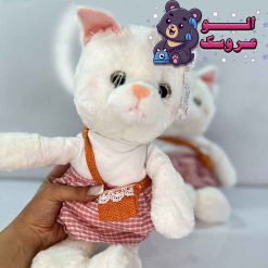 عروسک گربه دماغ صورتی کیف دار