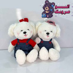 عروسک سگ سفید دختر و پسر اورجینال