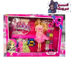 عروسک باربی با لباس و تاج 1069