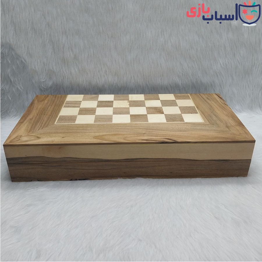 تخته نرد چوبی تمام گردو طرح لبه تخت مدل قاب سینی - تصویر 2