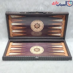 تخته نرد چرمی ساده طرح فندوقی
