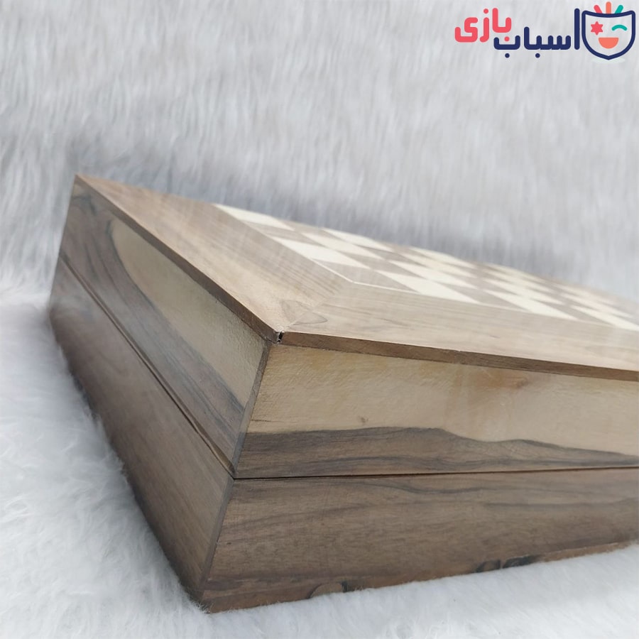 تخته نرد چوبی تمام گردو طرح لبه تخت مدل قاب سینی - تصویر 3