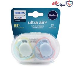 پستانک اونت ارتودنسی 0 تا 6 ماه دوتایی سری Ultra Air فیلیبس کد 11_85