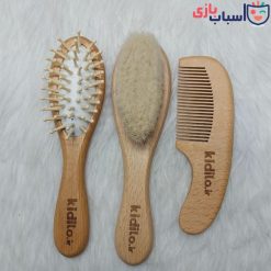 Alternative view of شانه و برس چوبی نوزاد مدل کیدیلو kidilo