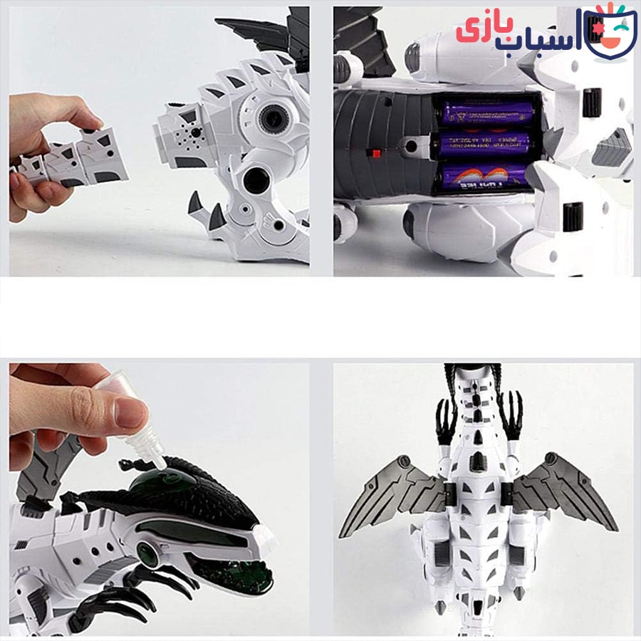 ربات اسباب بازی دایناسور باطری خور دودزا 25_333 - تصویر 4