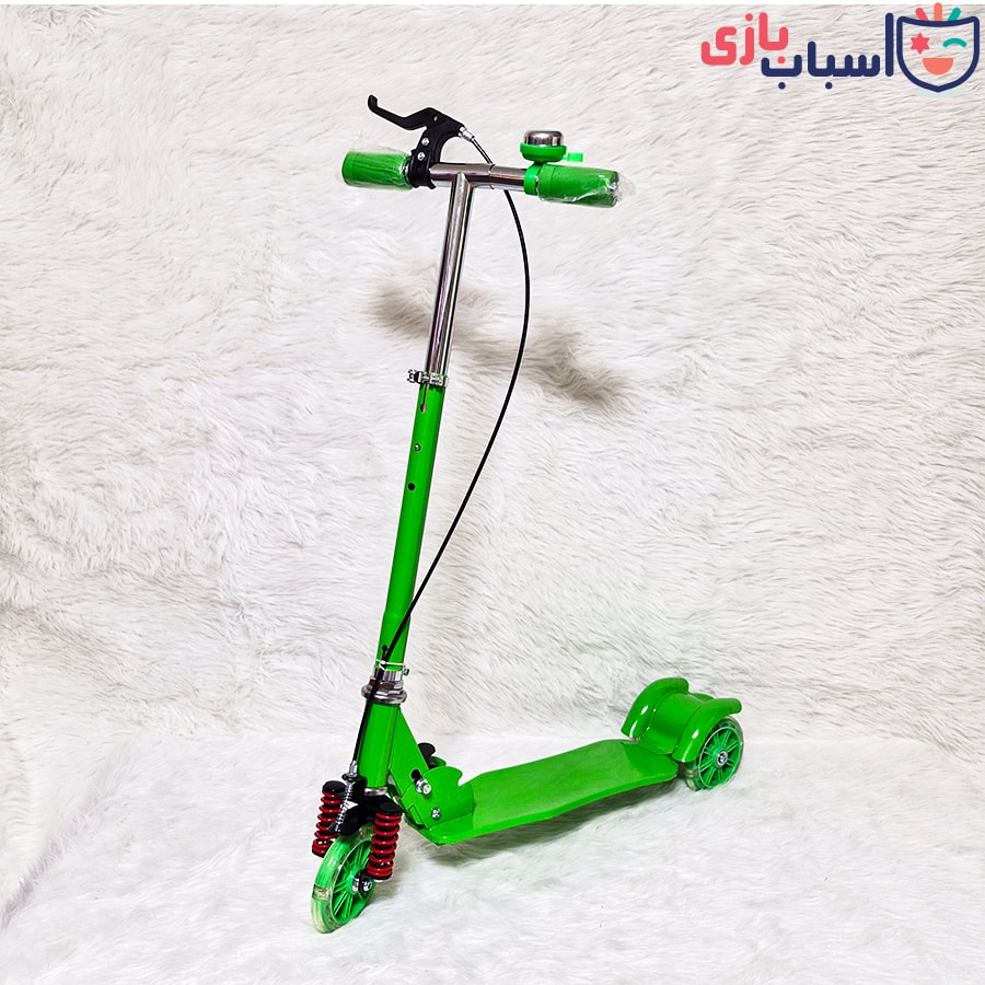 اسکوتر کودک فلزی چراغ دار و ترمز دار تاشو - تصویر 13